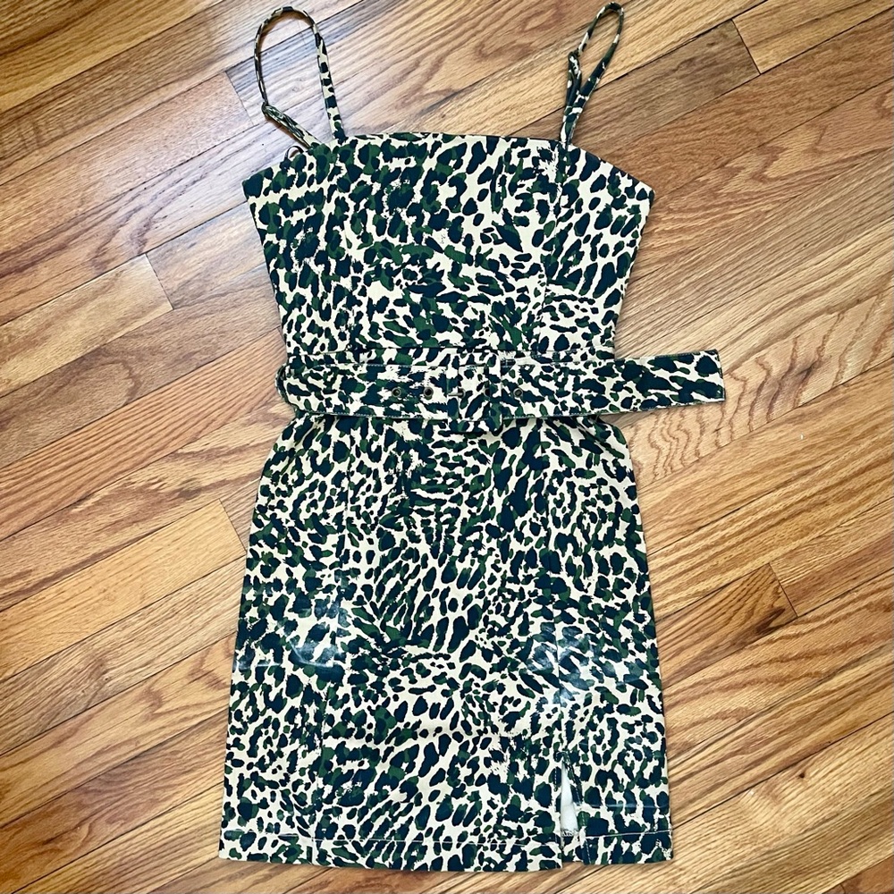 Printed Forever 21 Denim Dress with Belt